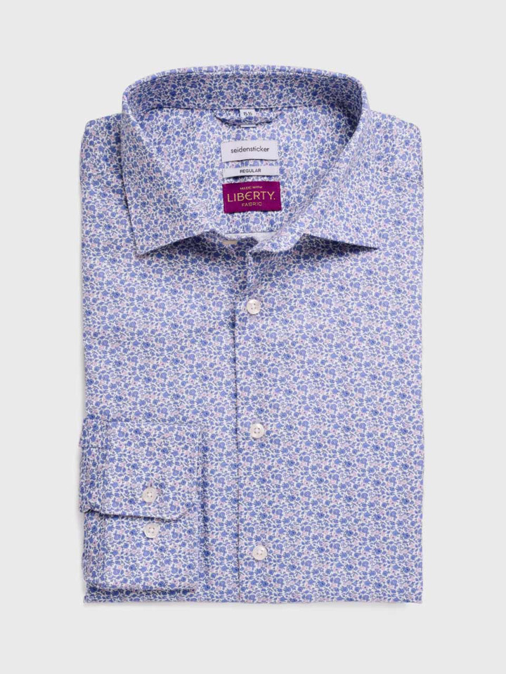 Blue Liberty Print Seidensticker Shirt