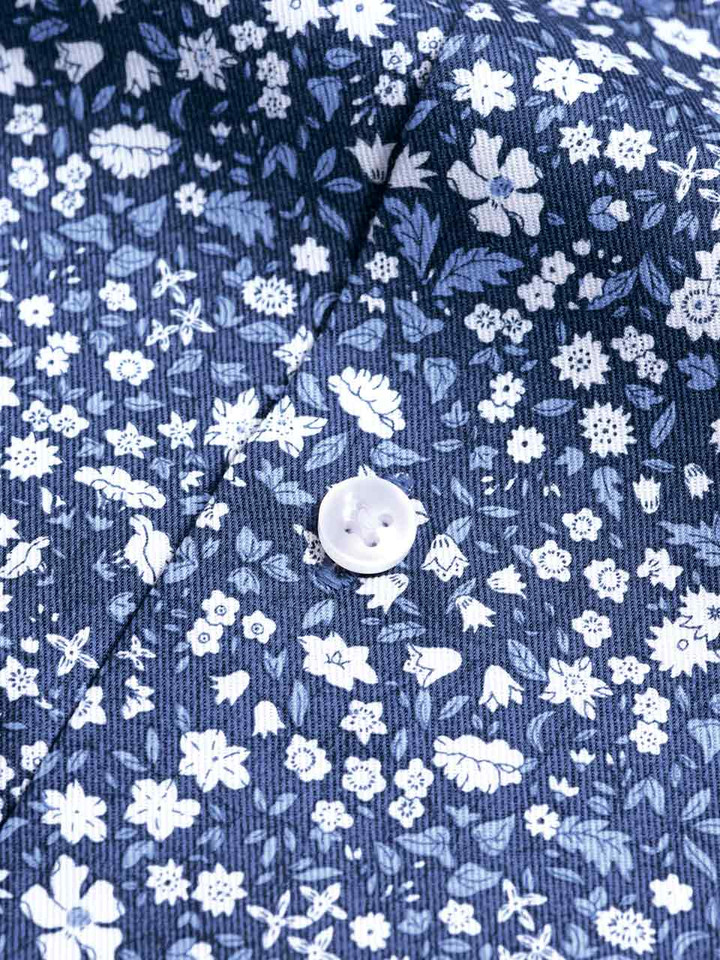 Navy Liberty Print Seidensticker Shirt