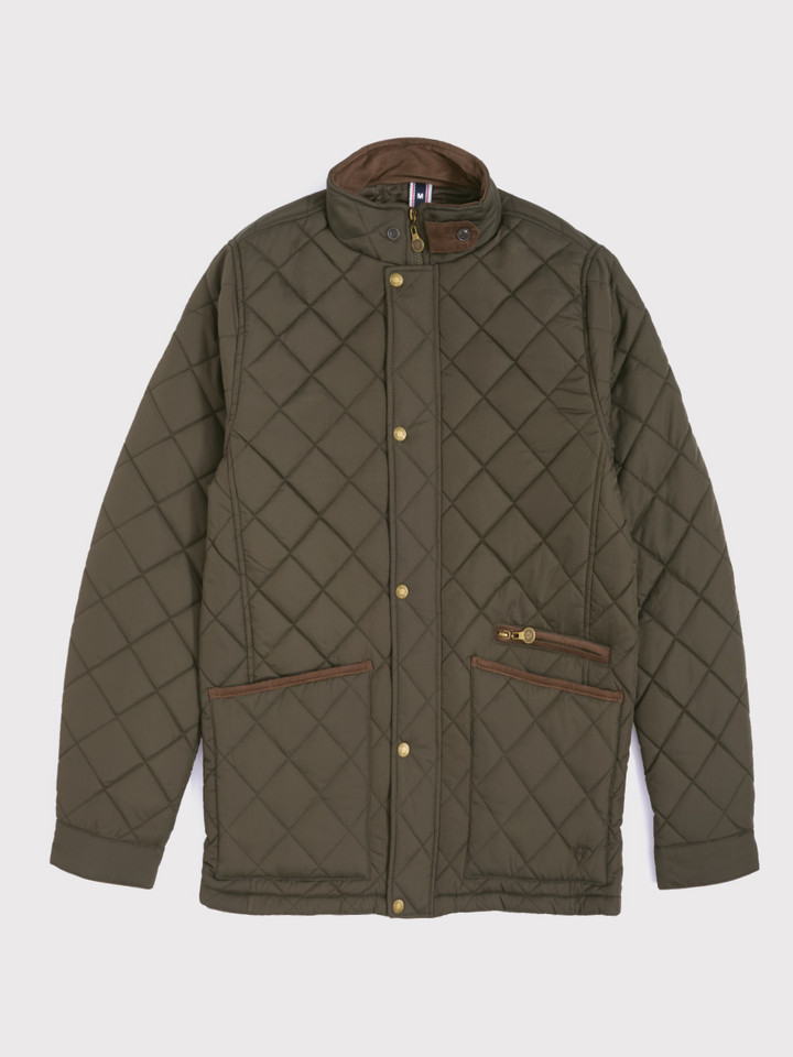 Men's Olive Green Quilted Coat