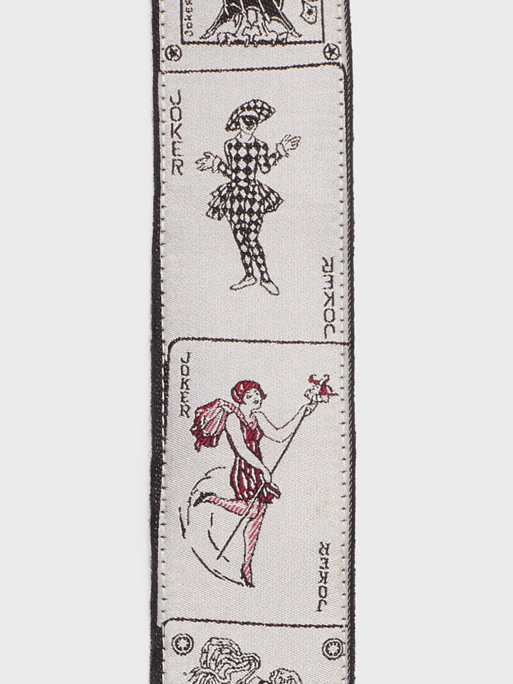 Joker Playing Card Silk Woven Braces Detail