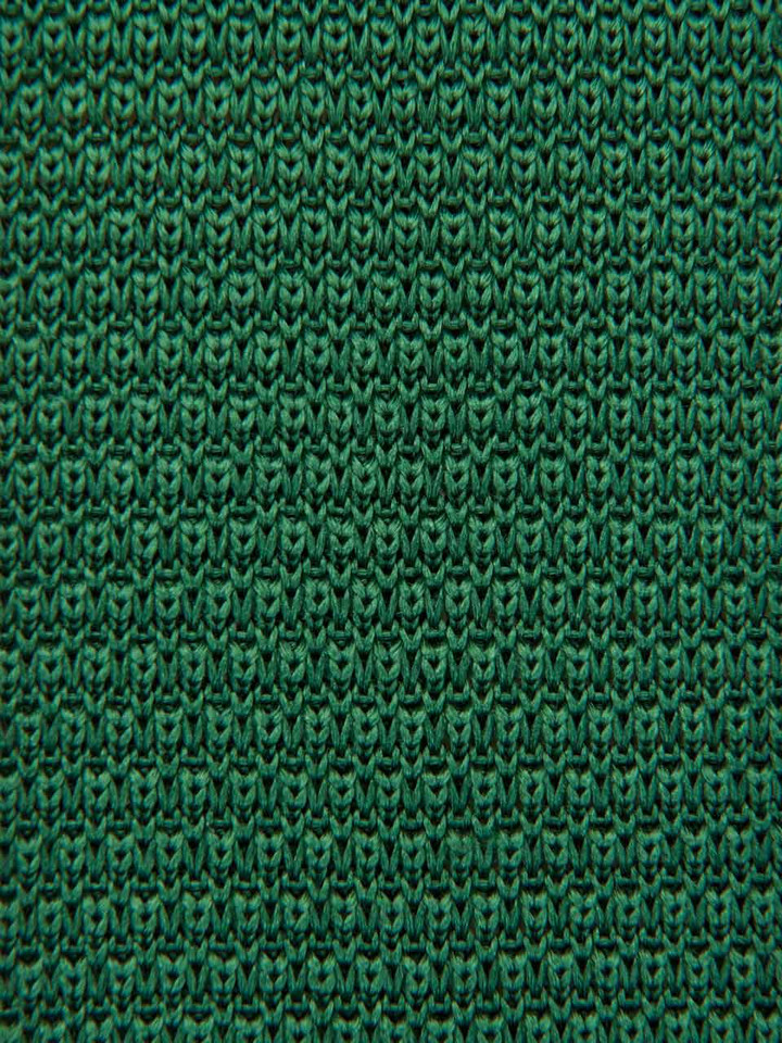 Green Knitted Silk Tie Close Up