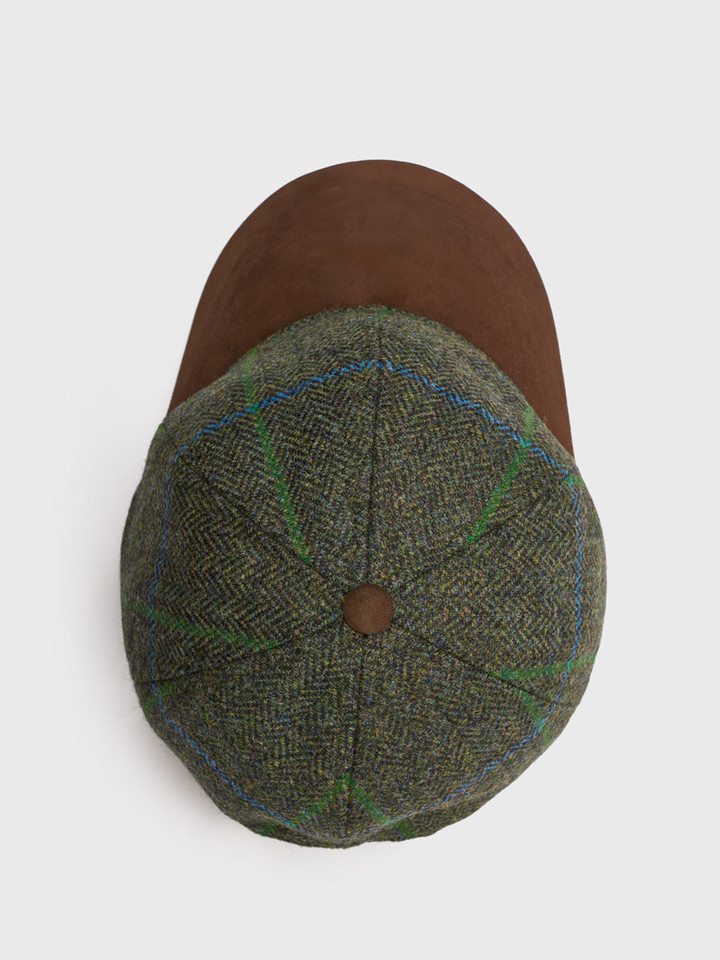 Green Tweed Baseball Cap Overhead