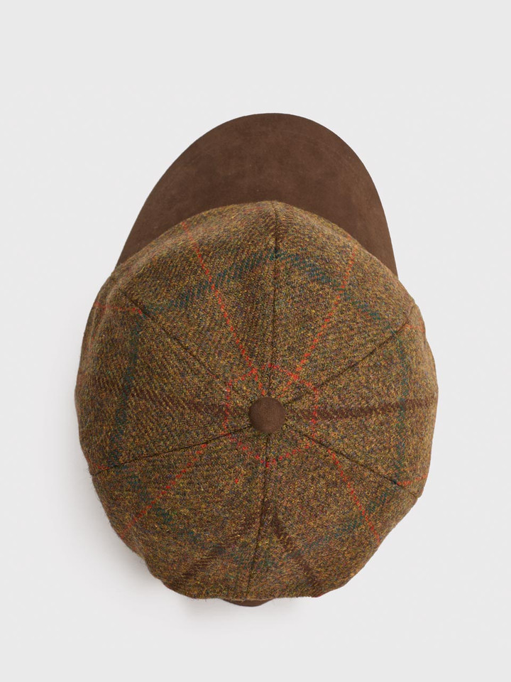 Bronze Tweed Baseball Cap Ovehead