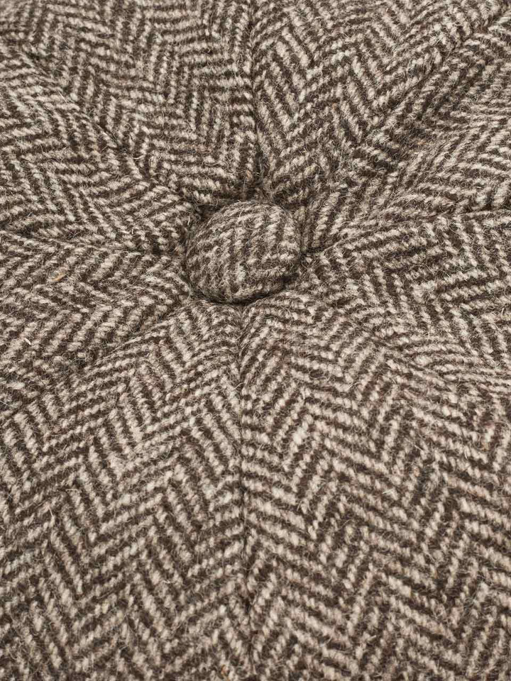 Undyed Wool Tweed Baker Boy Cap Fabric
