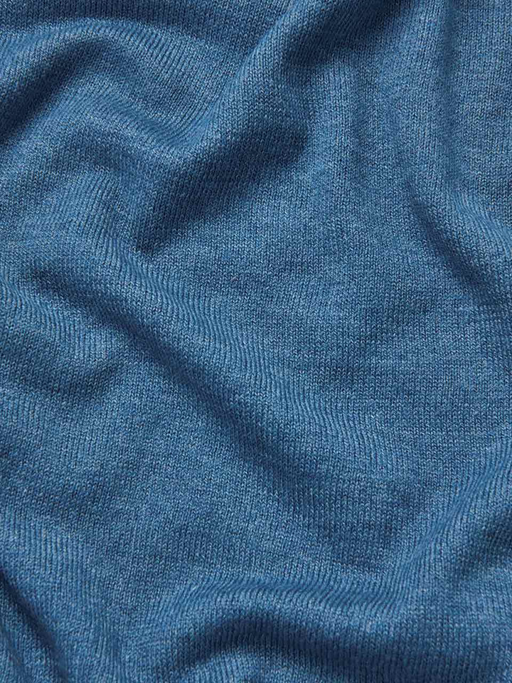 Blue Knitted Polo Jumper