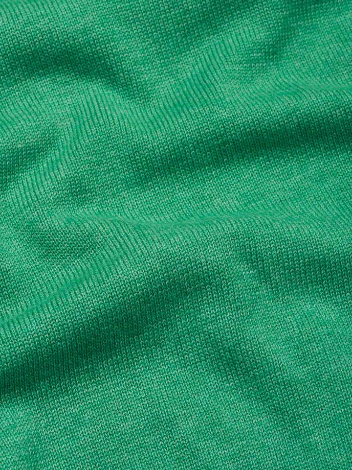 Green Fynch-Hatton Superfine Cotton V Neck Sweater Close Up