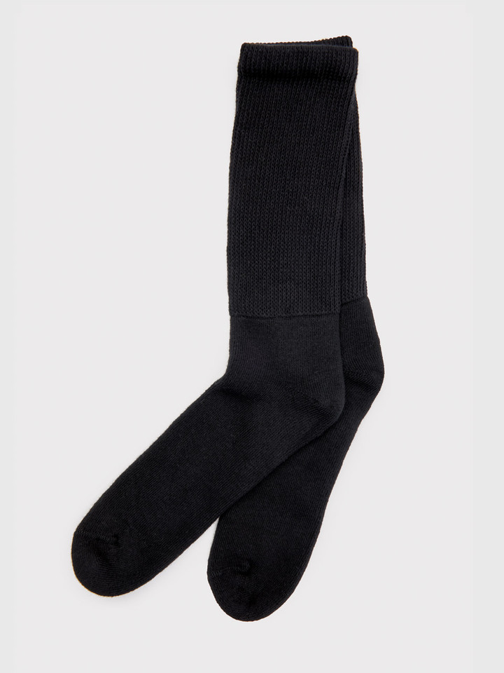 Black Cotton Rich Diabetic Socks Flat