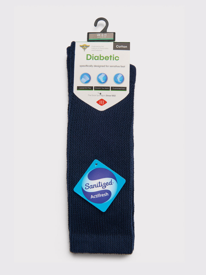 Navy Cotton Rich Diabetic Socks Pack