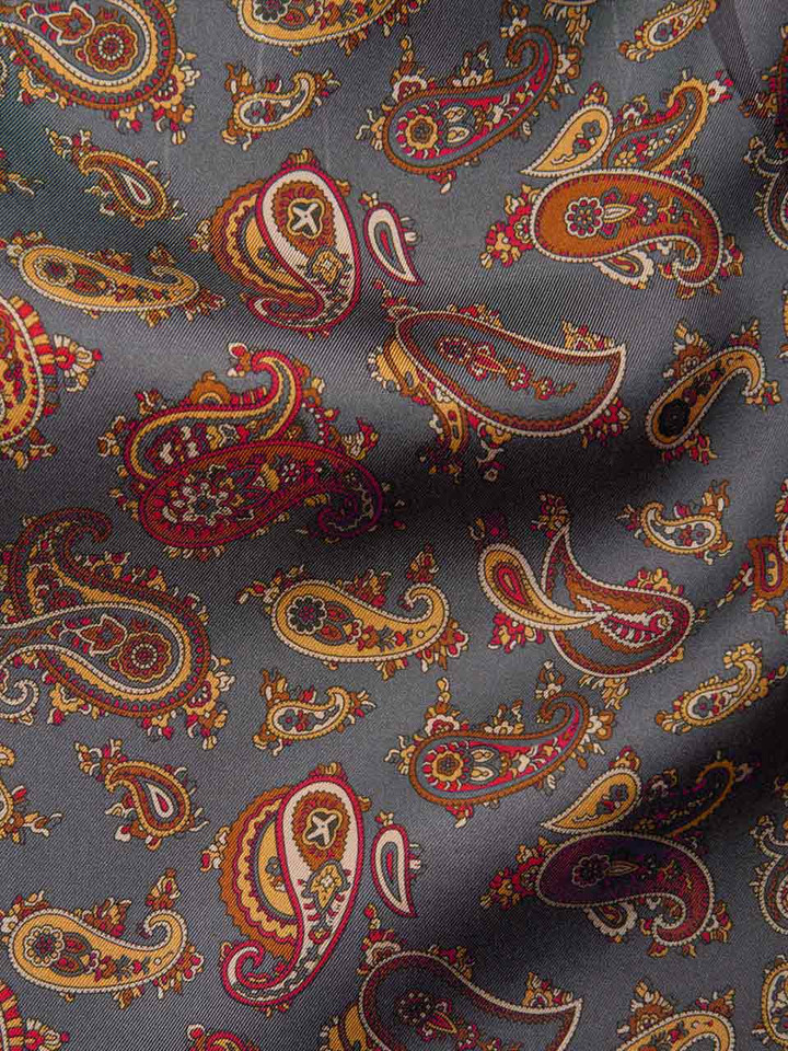 Grey Silk Paisley Cravat