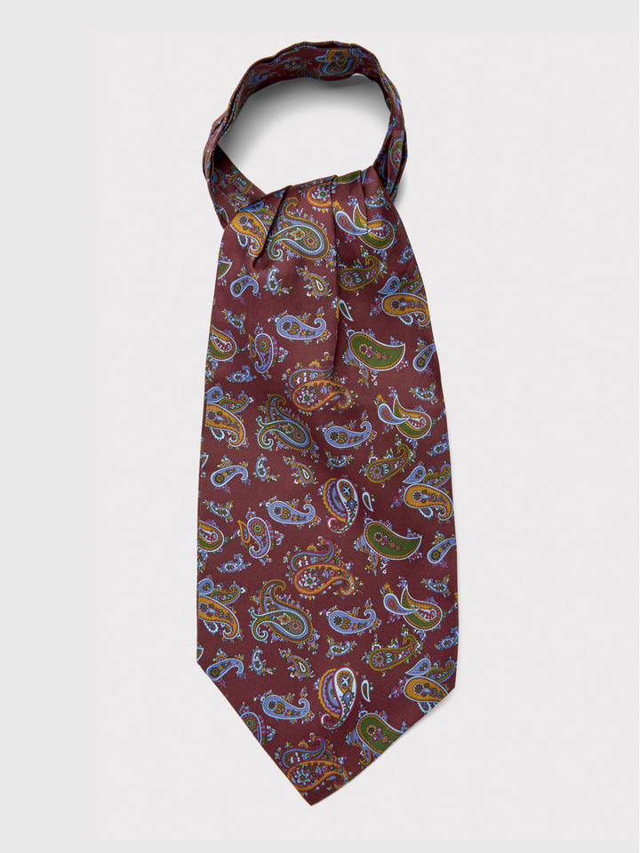 Wine Silk Paisley Cravat