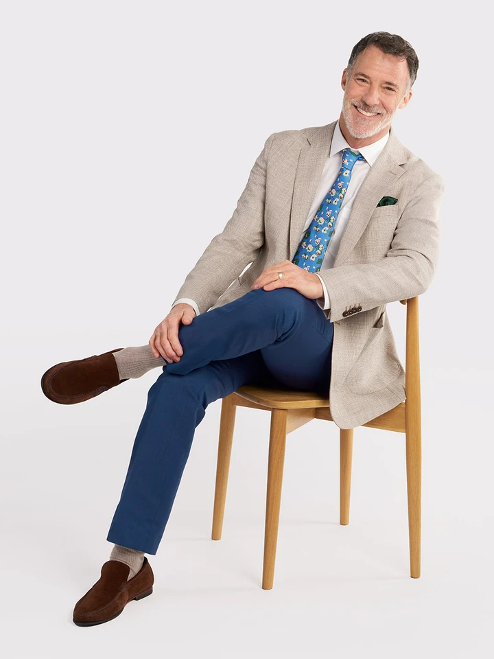 Wool & Egyptian Cotton Jacket Model in Studio