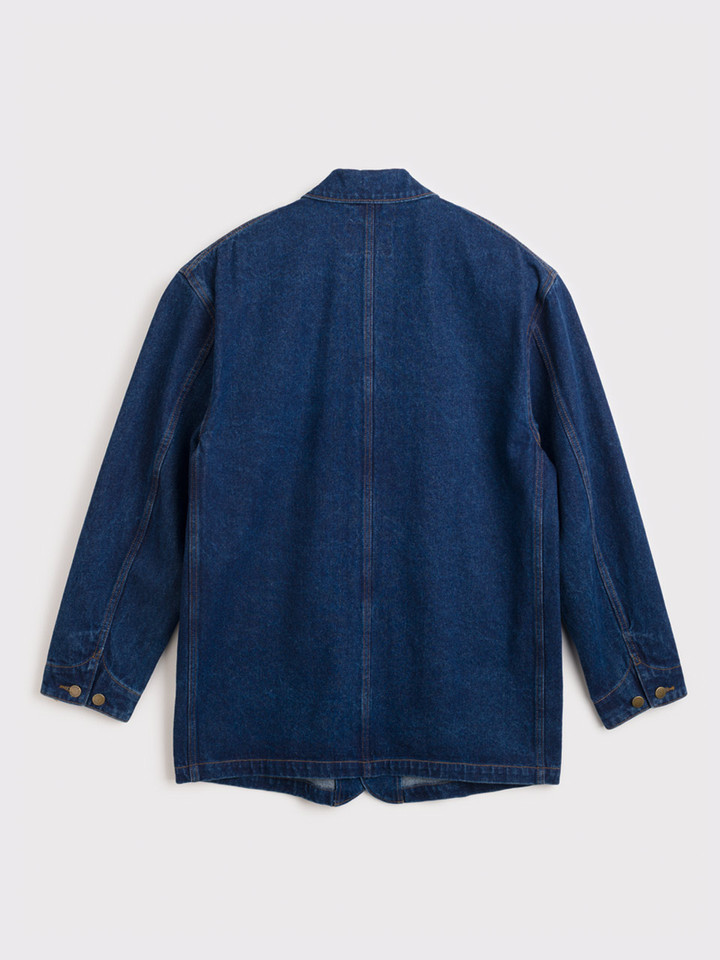 Back view of Mens Denim Chore Jacket