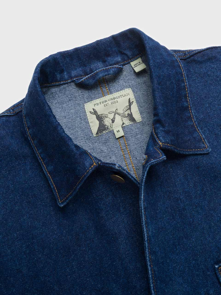 Collar of Mens Denim Chore Jacket