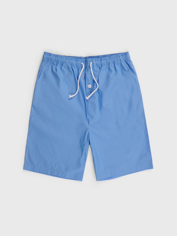 Blue Cotton Pyjama Set Shorts