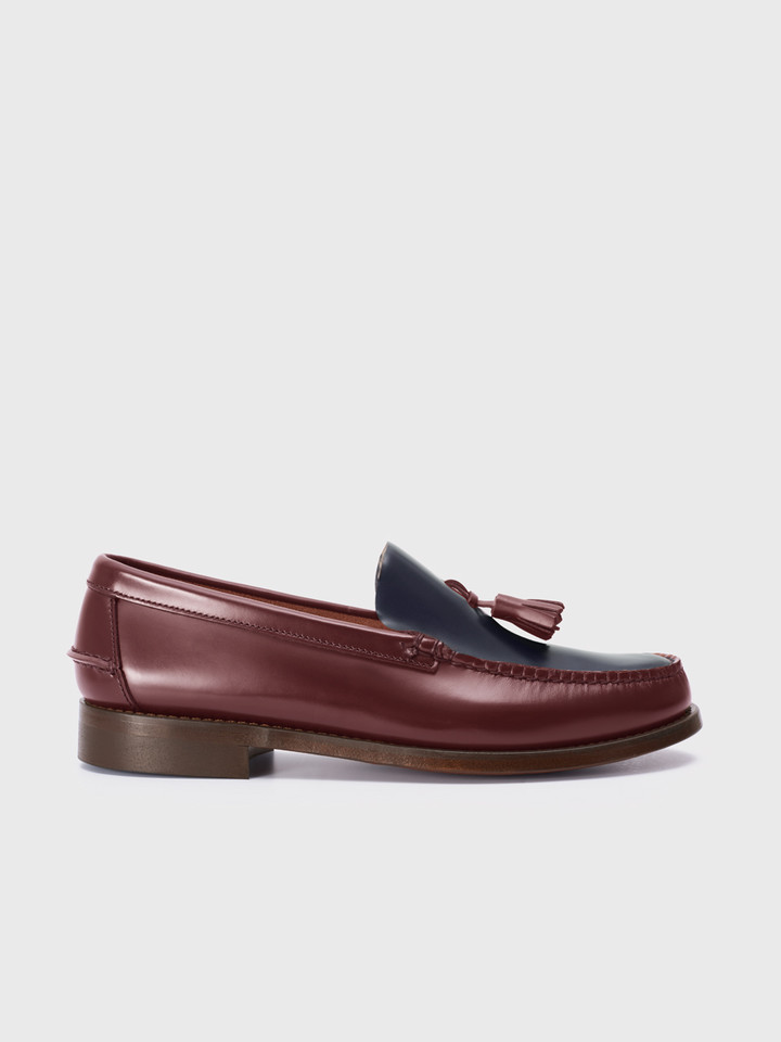 Oxblood and Navy Tasselled Loafer