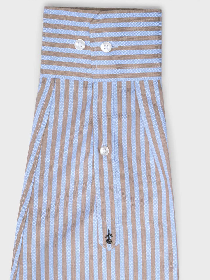 Blue Brown Stripe Seidensticker Shirt