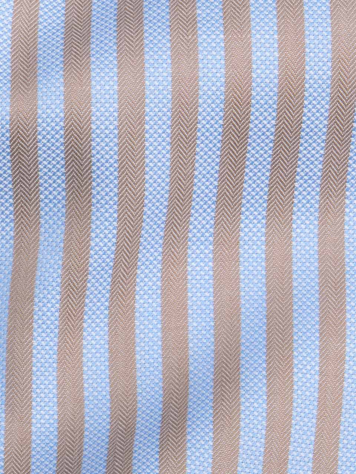 Blue Brown Stripe Seidensticker Shirt