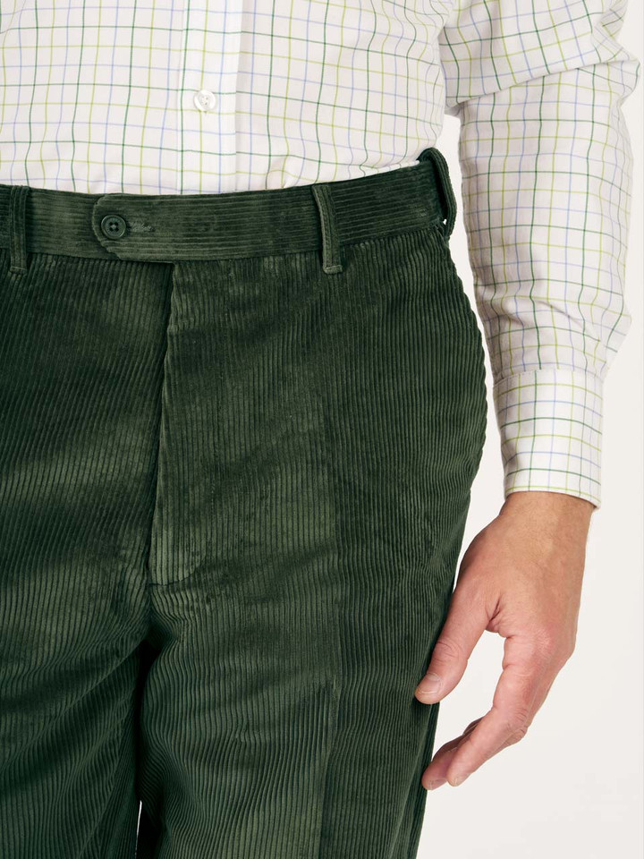 Pine Flat Front Corduroy Trousers