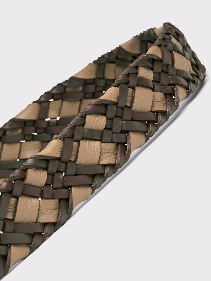 Brown hand braided leather belt