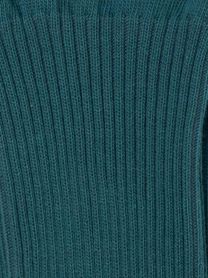 Teal Blue Soft Top Cotton Socks Fabric Closeup