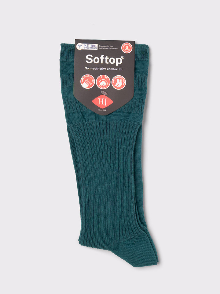 Mens Teal Blue Soft Top Cotton Socks Packaging