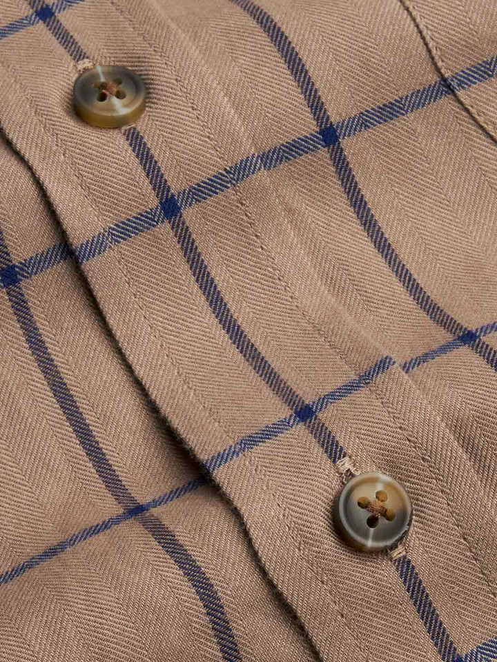Tobacco Windowpane Check Shirt