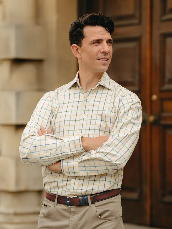 Green Big Check Tattersall Shirt Model