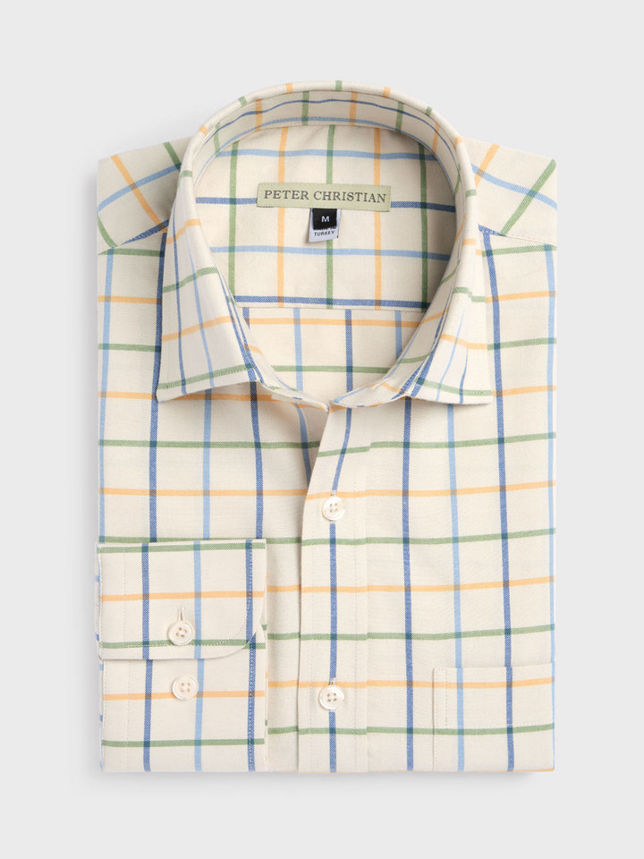Green Big Check Tattersall Shirt Flat