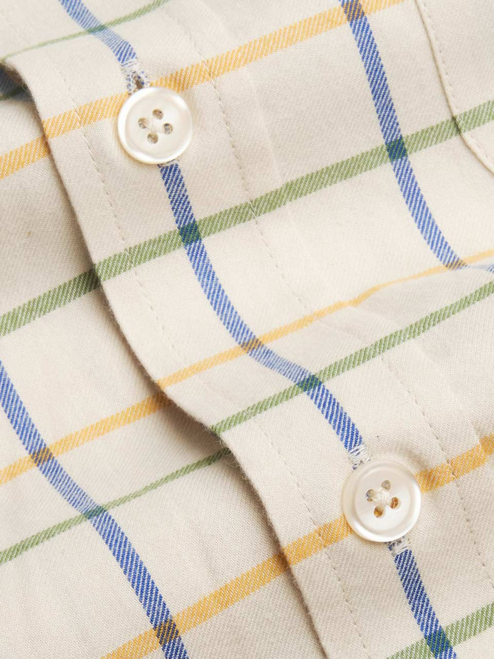 Green Big Check Tattersall Shirt Buttons