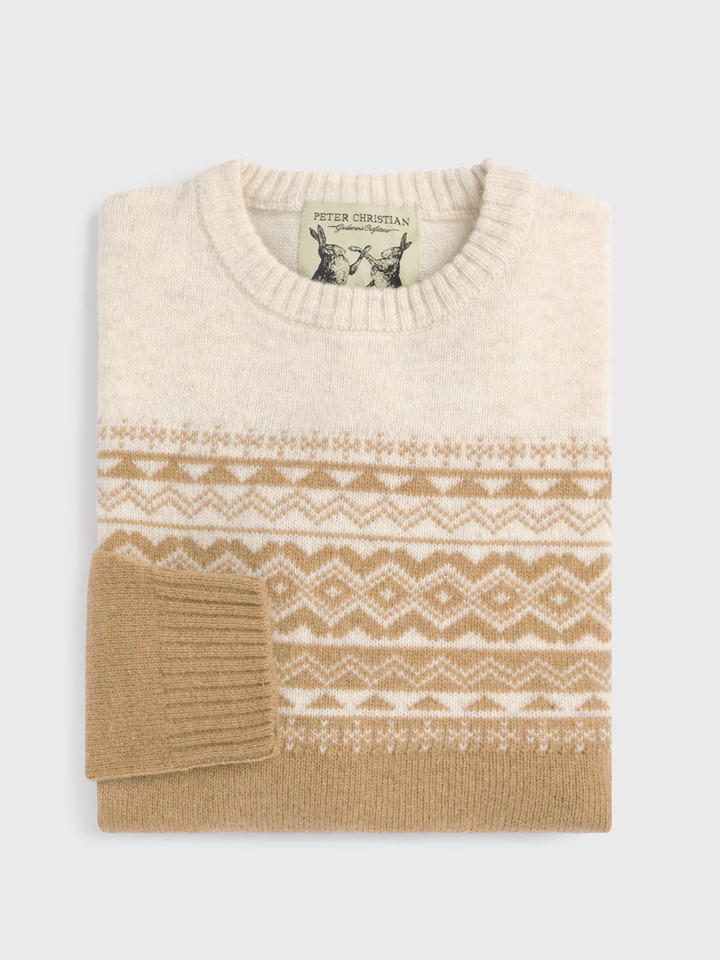 Caramel Aspen Fairisle Jumper Folded