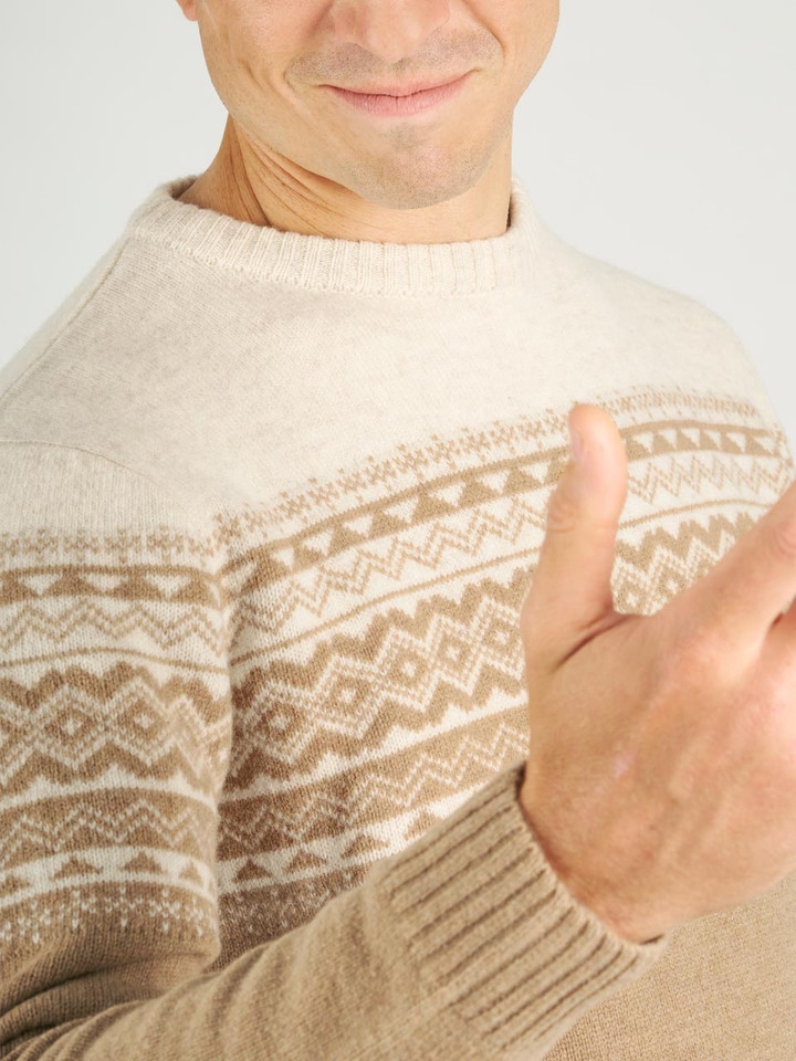 Caramel Aspen Fairisle Jumper Detail