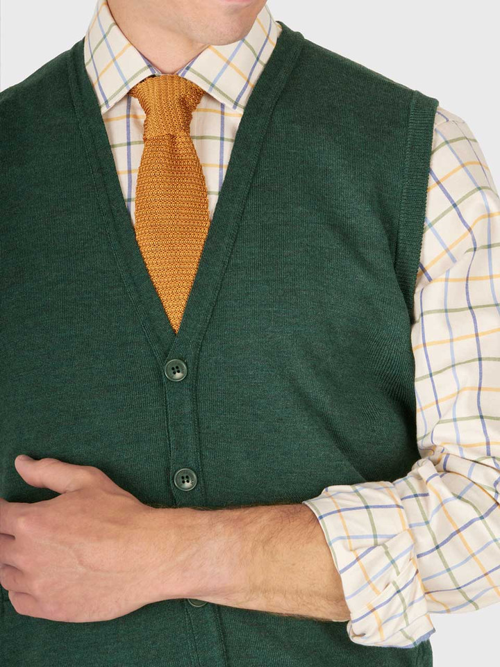 Pine Merino Waistcoat Neck