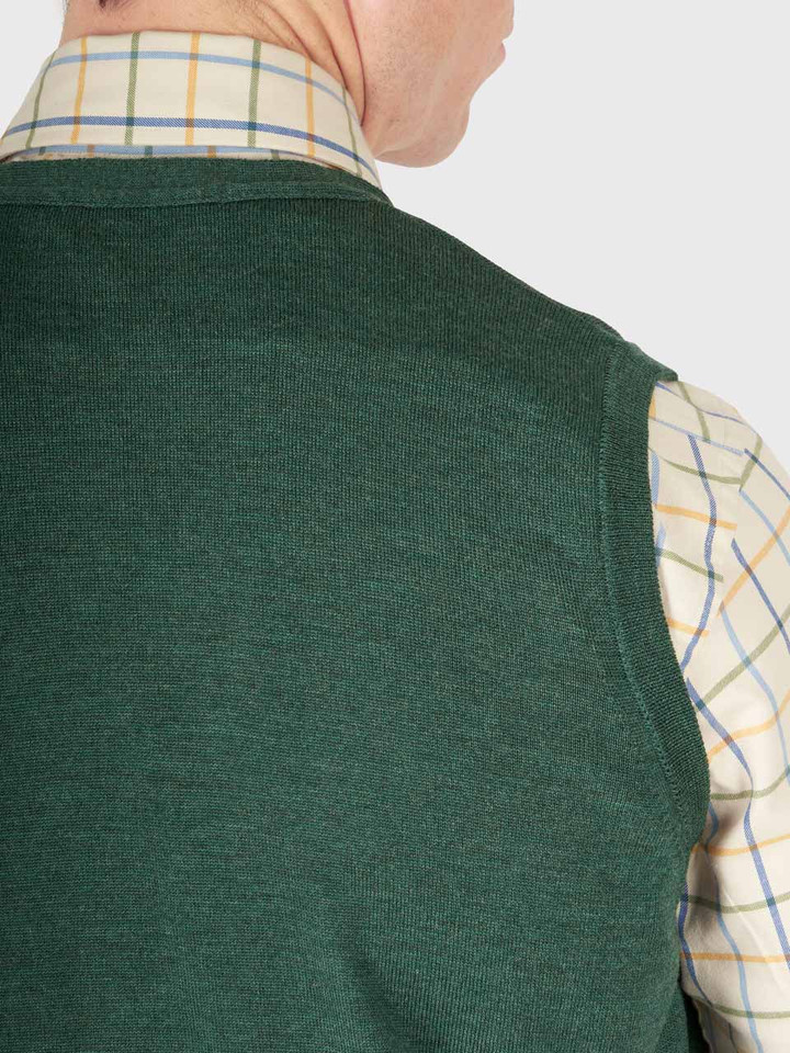 Pine Merino Waistcoat Shoulder