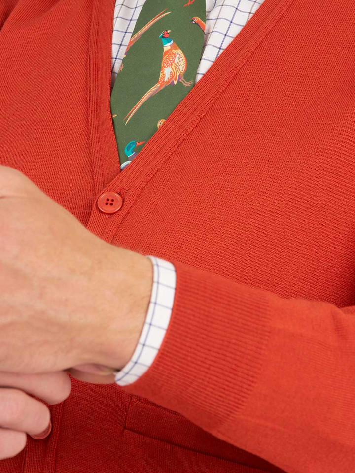 Spice Merino Cardigan Folded Neck