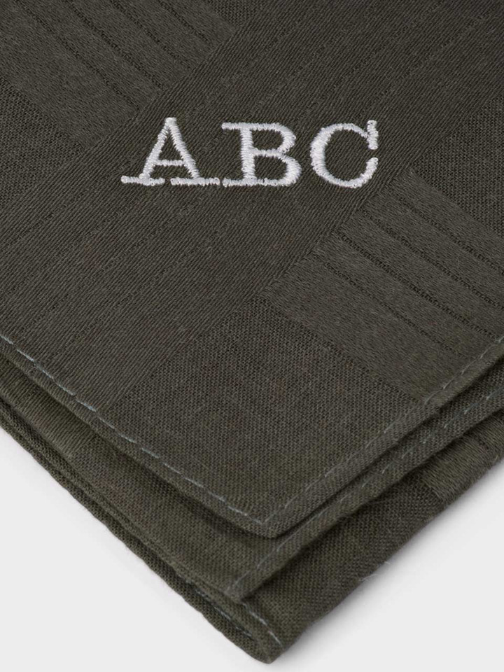 Black Handkerchief Monogrammed Close up