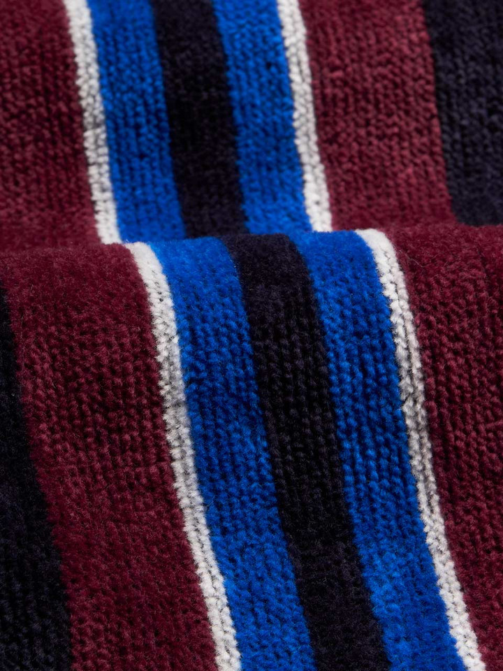 Navy Stripe Towelling Dressing Gown