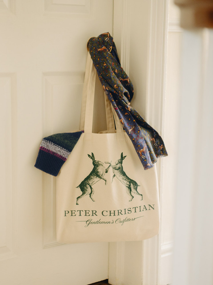Hares Logo Cotton Shopping Tote Bag