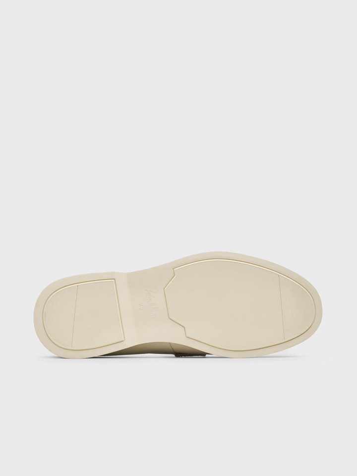 Leather Grain Loafers in Pearl