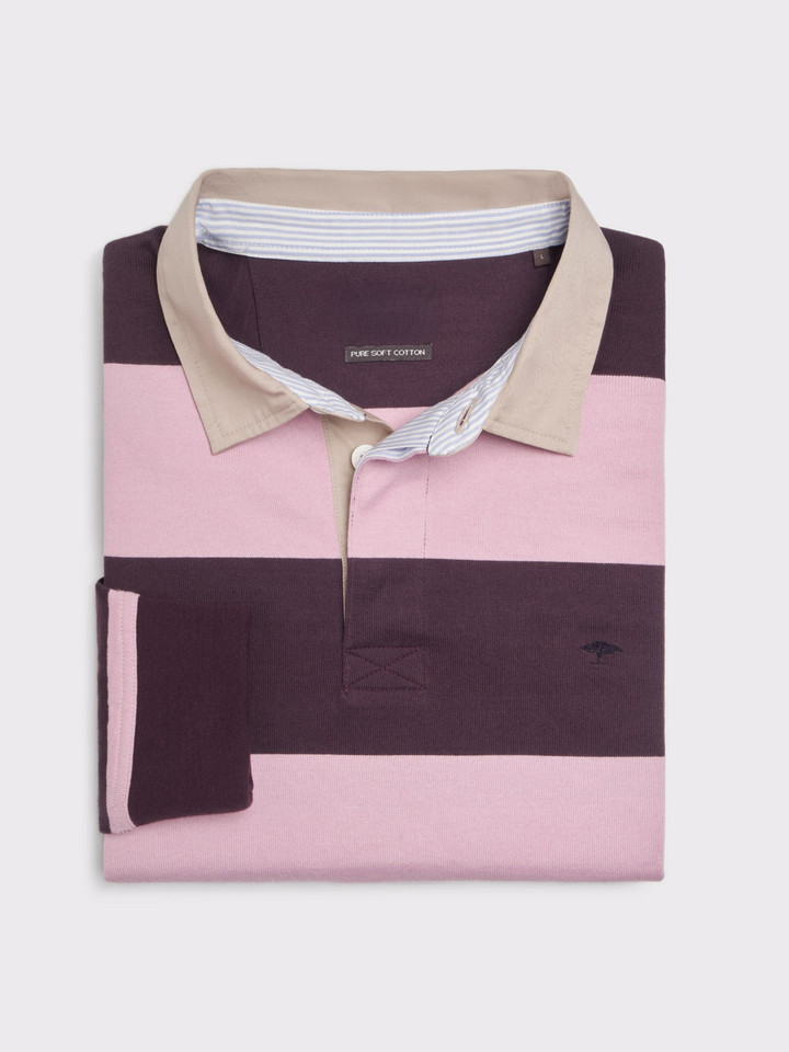 Pink Striped Rugby Shirt Folded