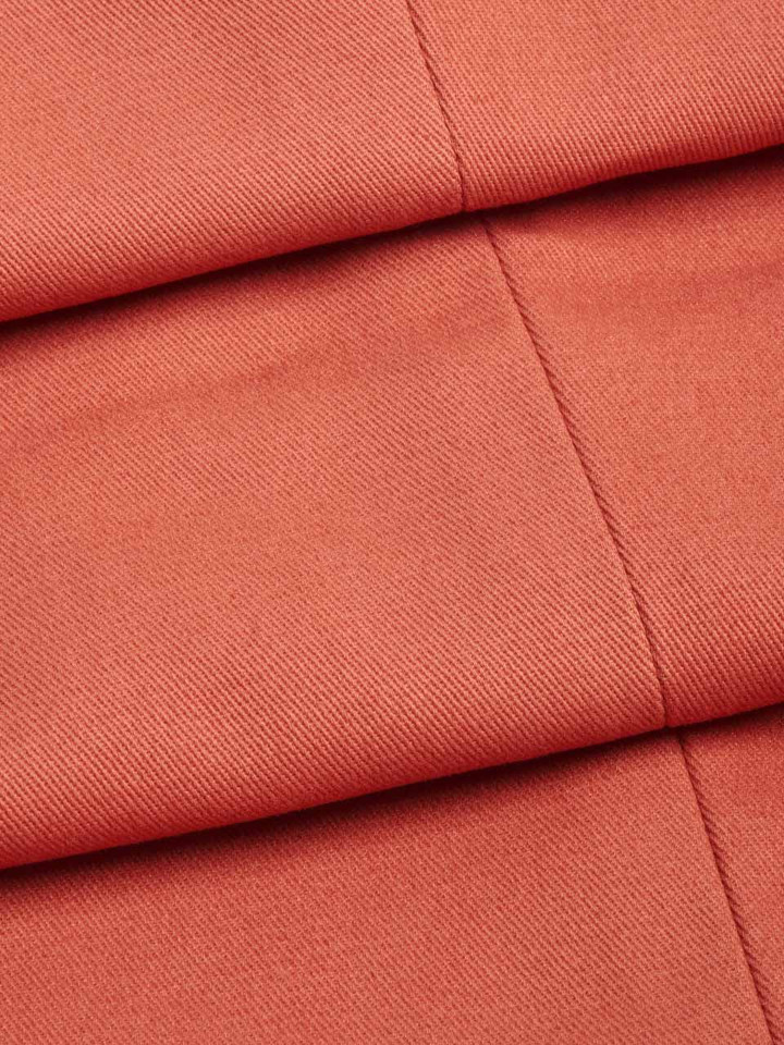 Mens Terracotta Tapered Chino Trousers Fabric Closeup