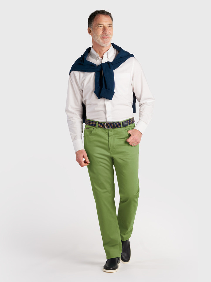 Mens Pistachio Green Jeano on Model