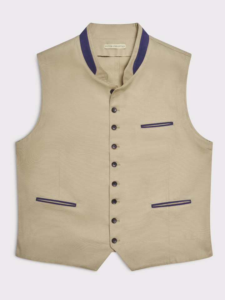Sand Canvas Waistcoat Flat lay