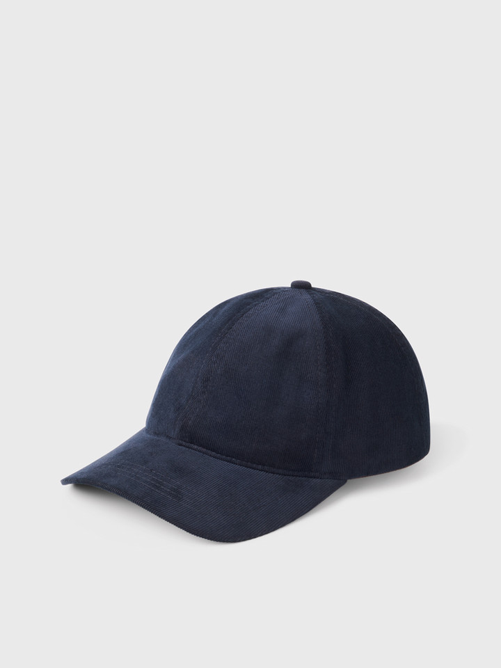 Mens Navy Blue Corduroy Baseball Cap