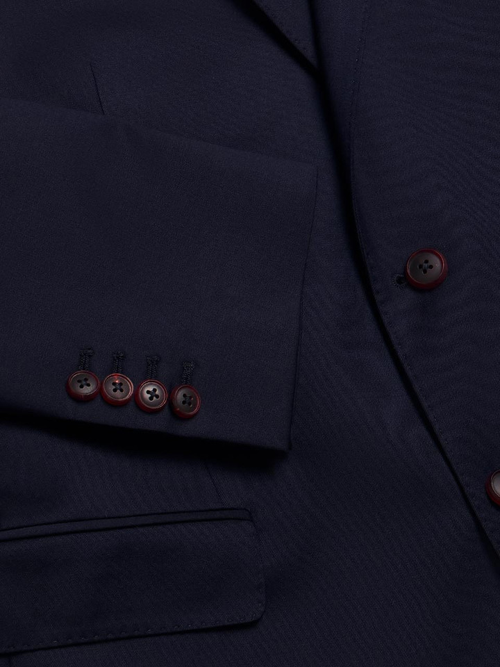 Mens Voyager Navy Lounge Suit Jacket Sleeve Details