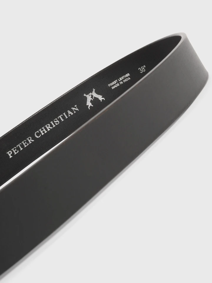 Mens Black Essential Leather Belt Inside Details