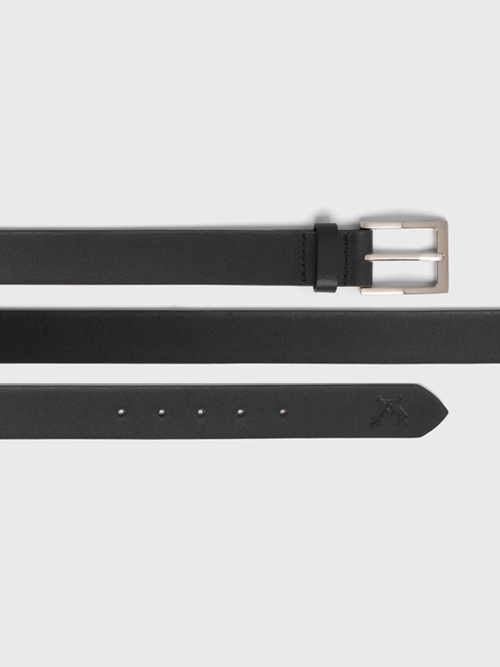 Mens Black Essential Leather Belt