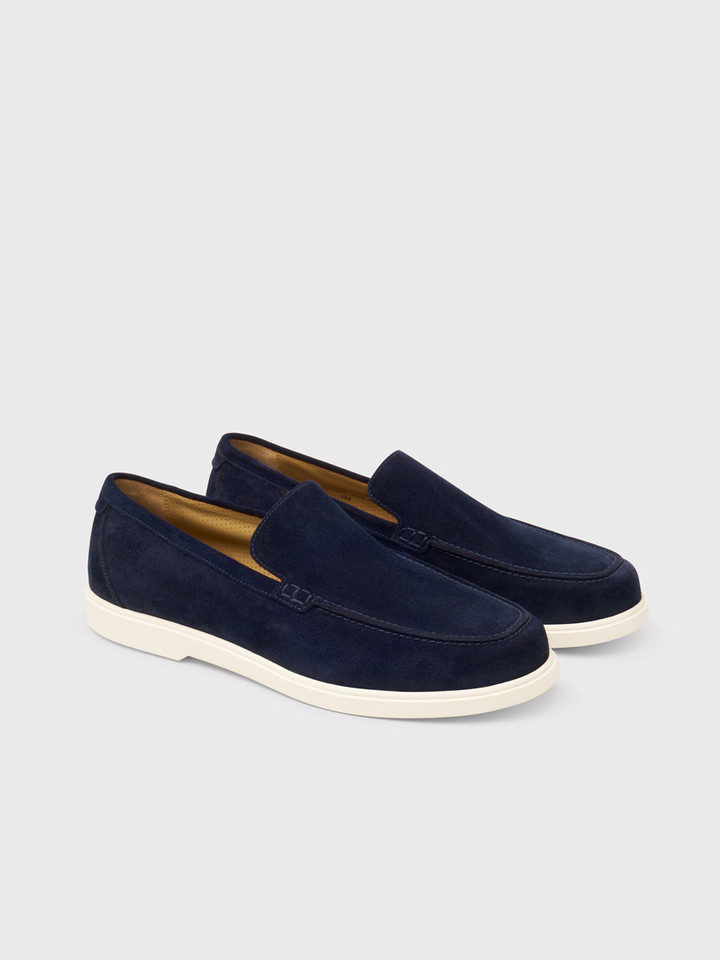 Loake Navy Tuscany Suede Loafer