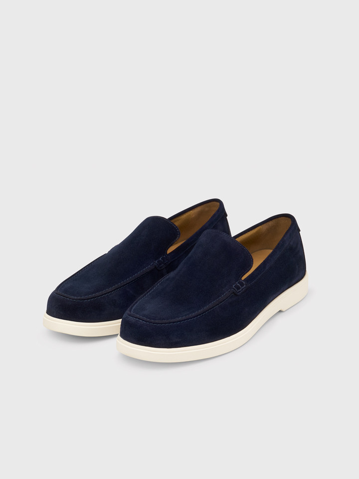 Loake Navy Tuscany Suede Loafer
