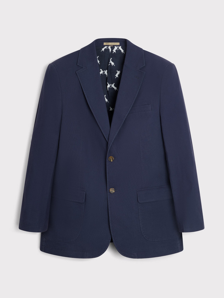 Navy Relaxed Cotton Blazer