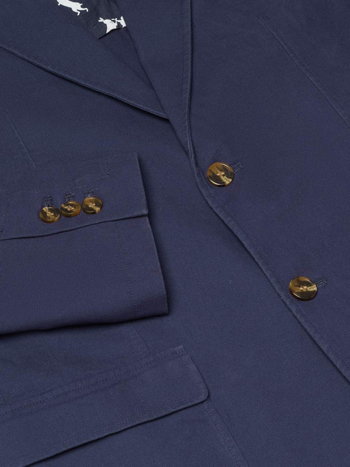 Navy Relaxed Cotton Blazer